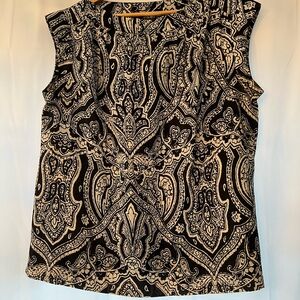 Black and Cream Paisley Women's Top